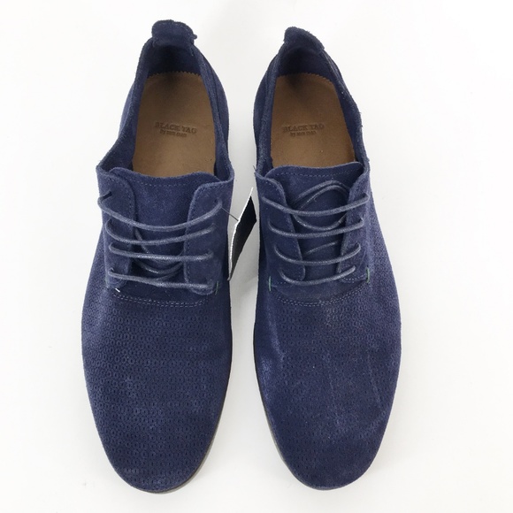 NWT ZARA Mens Black Tag Blue Suede Loafers Size 8